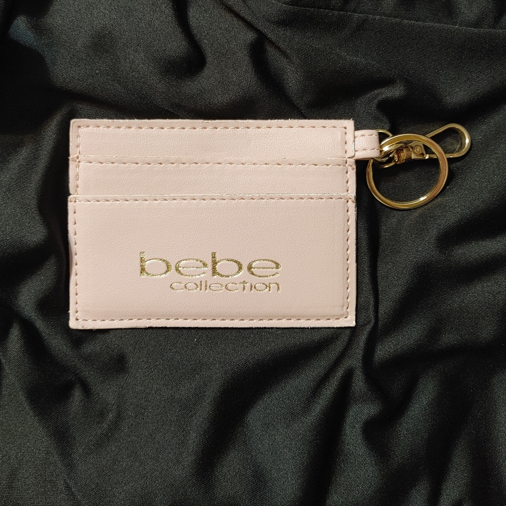 Bebe Baby Pink Three Slot Card Holder Keychain